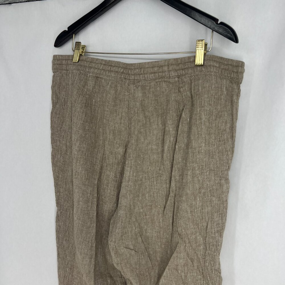 J. Jill Tan Linen Cotton Cropped Pants XL - Petite - Picture 6 of 9